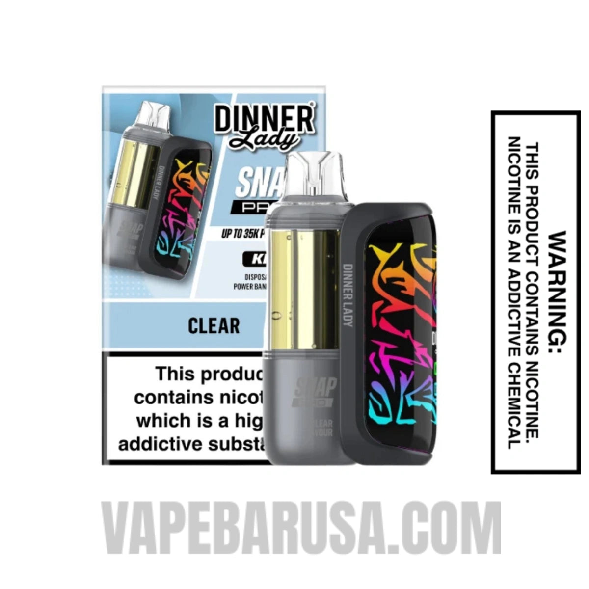 Clear Dinner Lady Snap Pro 35K Disposable Vape Kit Clear Dinner Lady Snap Pro 35K Disposable Vape Kit