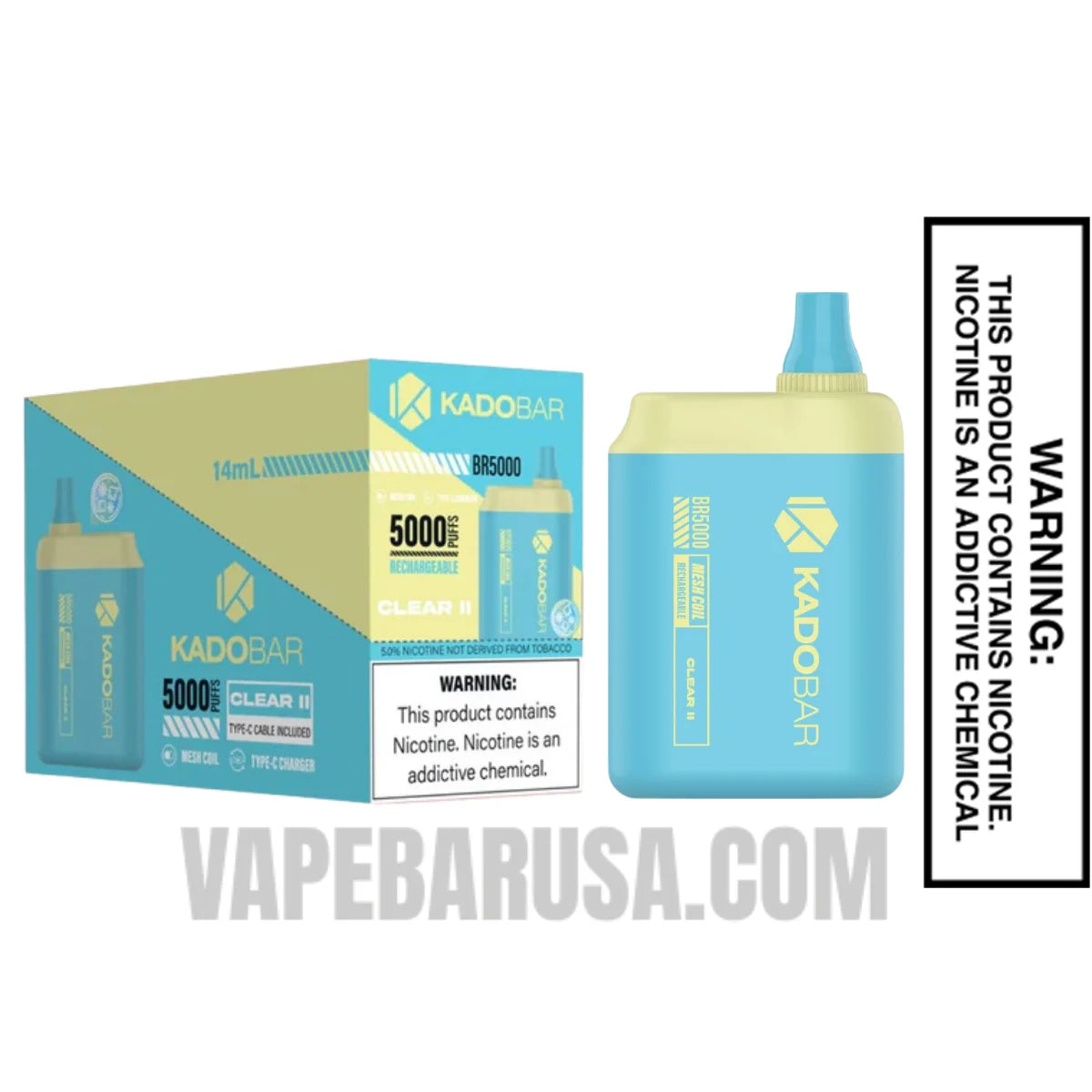 Clear II Kado Bar BR5000 Disposable Vape Clear II Kado Bar BR5000 Disposable Vape