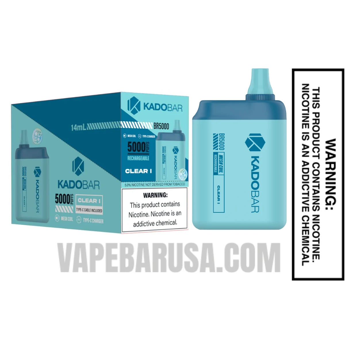 Clear I Kado Bar BR5000 Disposable Vape With Bundle Pack Clear I Kado Bar BR5000 Disposable Vape With Bundle Pack