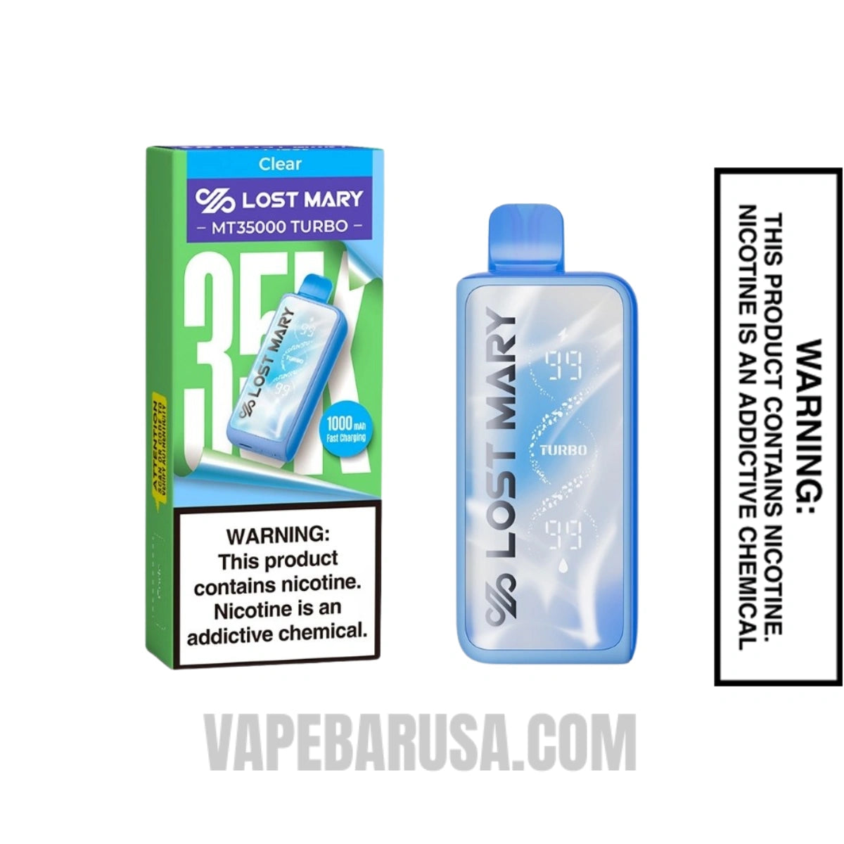 Clear Lost Mary MT35000 Turbo Disposable Vape With Package Box Clear Lost Mary MT35000 Turbo Disposable Vape With Package Box