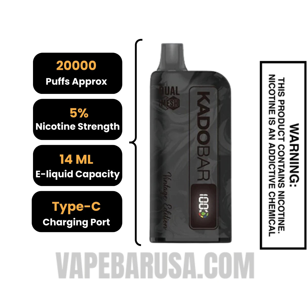 Colombian Peppermint Coffee Kado Bar Vintage Edition 20000 Puffs Disposable Vape Specifications Colombian Peppermint Coffee Kado Bar Vintage Edition 20000 Puffs Disposable Vape Specifications