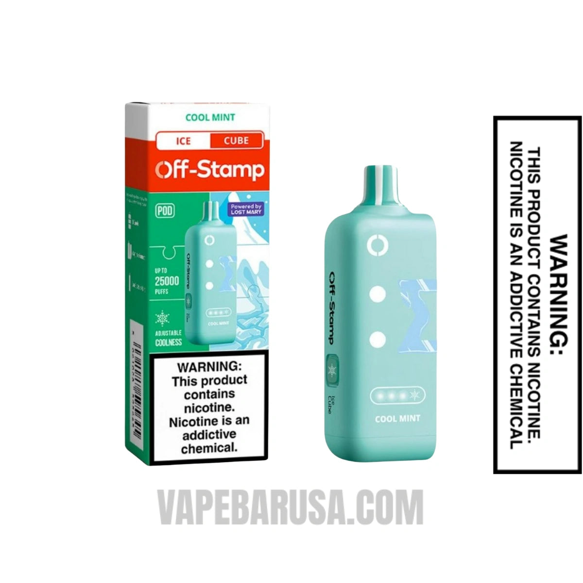 Cool Mint Off Stamp Ice Cube 25K Disposable Pod With Package Box Cool Mint Off Stamp Ice Cube 25K Disposable Pod With Package Box