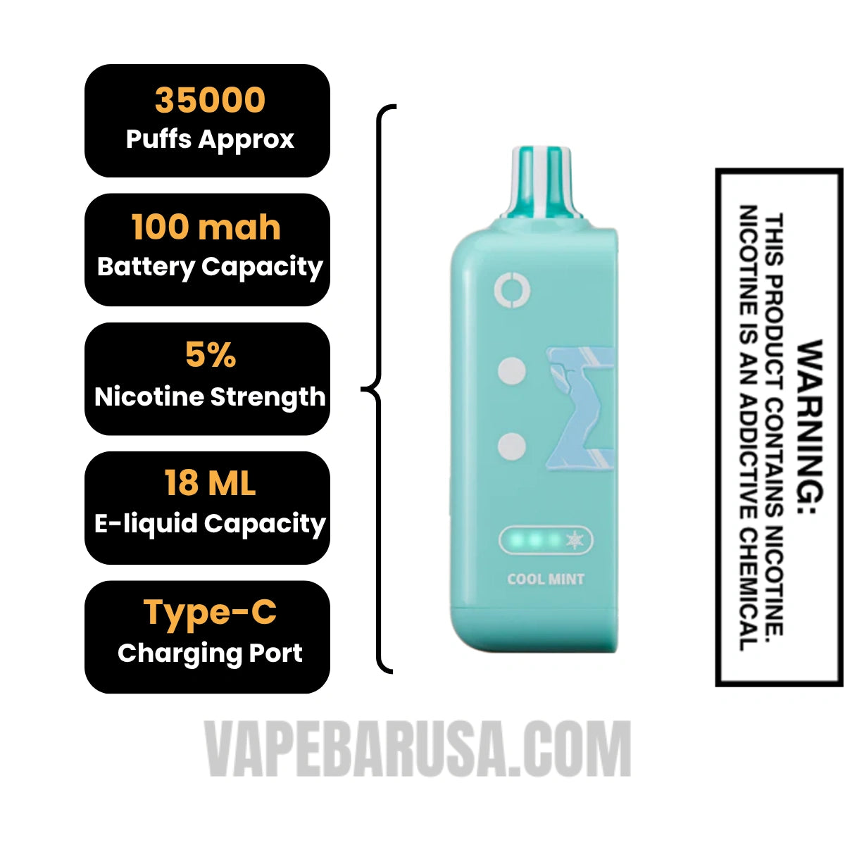 Cool Mint Off Stamp X Crystal Cube 35K Disposable Vape Pod Specifications Cool Mint Off Stamp X Crystal Cube 35K Disposable Vape Pod Specifications