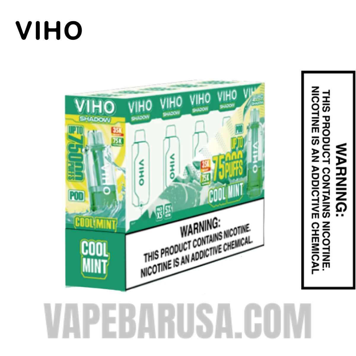 Cool Mint VIHO Shadow 75K Vape Pod With Bundle Pack Cool Mint VIHO Shadow 75K Vape Pod With Bundle Pack
