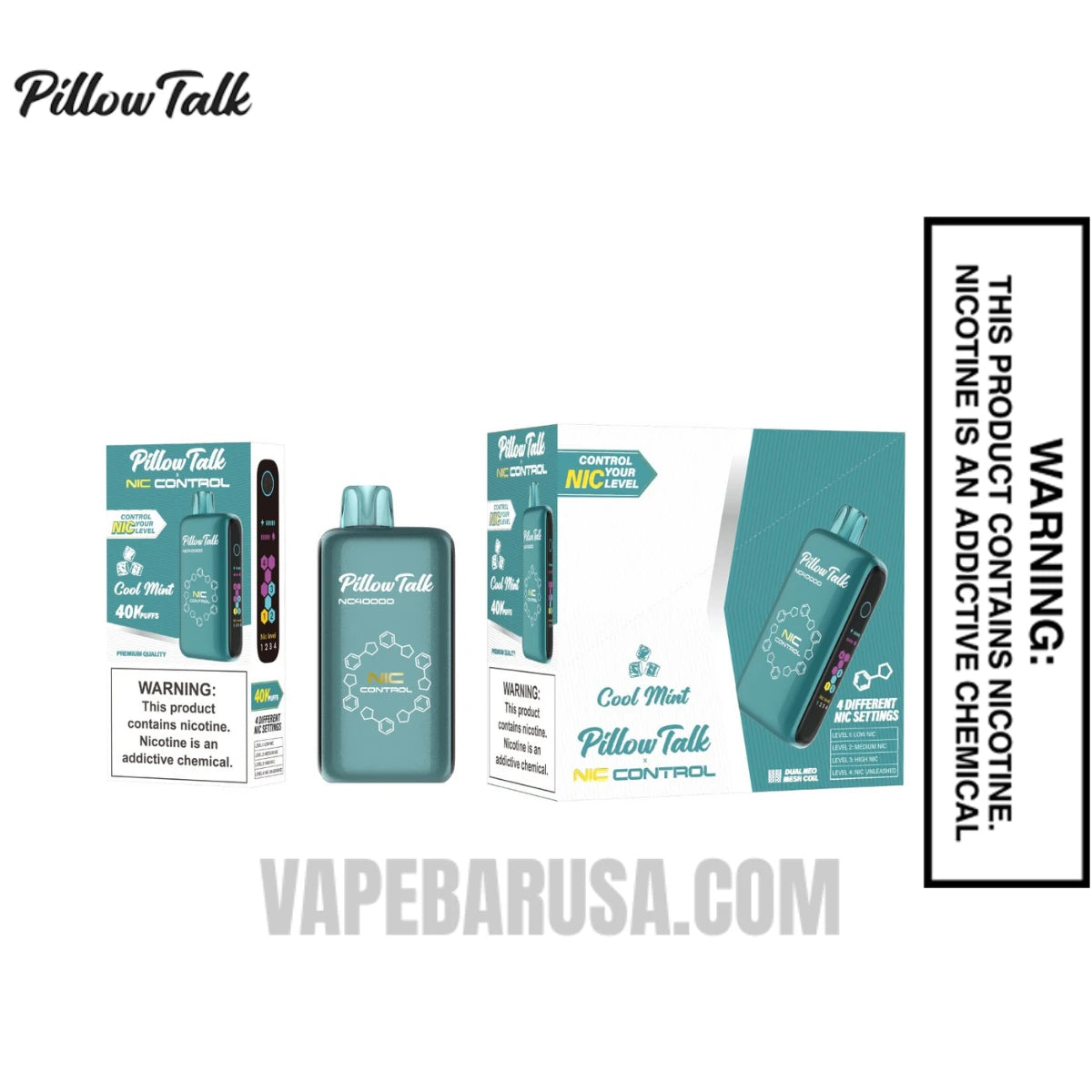 Cool Mint Pillow Talk Nic Control NC40000 Disposable Vape With Bundle Pack Cool Mint Pillow Talk Nic Control NC40000 Disposable Vape With Bundle Pack