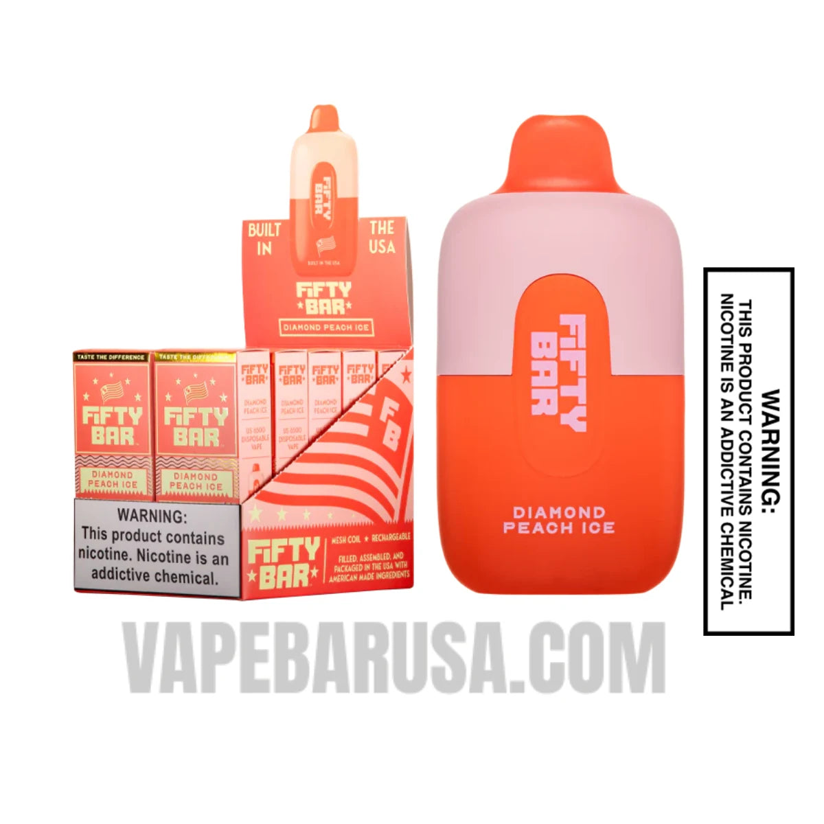Diamond Peach Ice Fifty Bar Disposable Vape 6500 Puffs With Bundle Pack Diamond Peach Ice Fifty Bar Disposable Vape 6500 Puffs With Bundle Pack