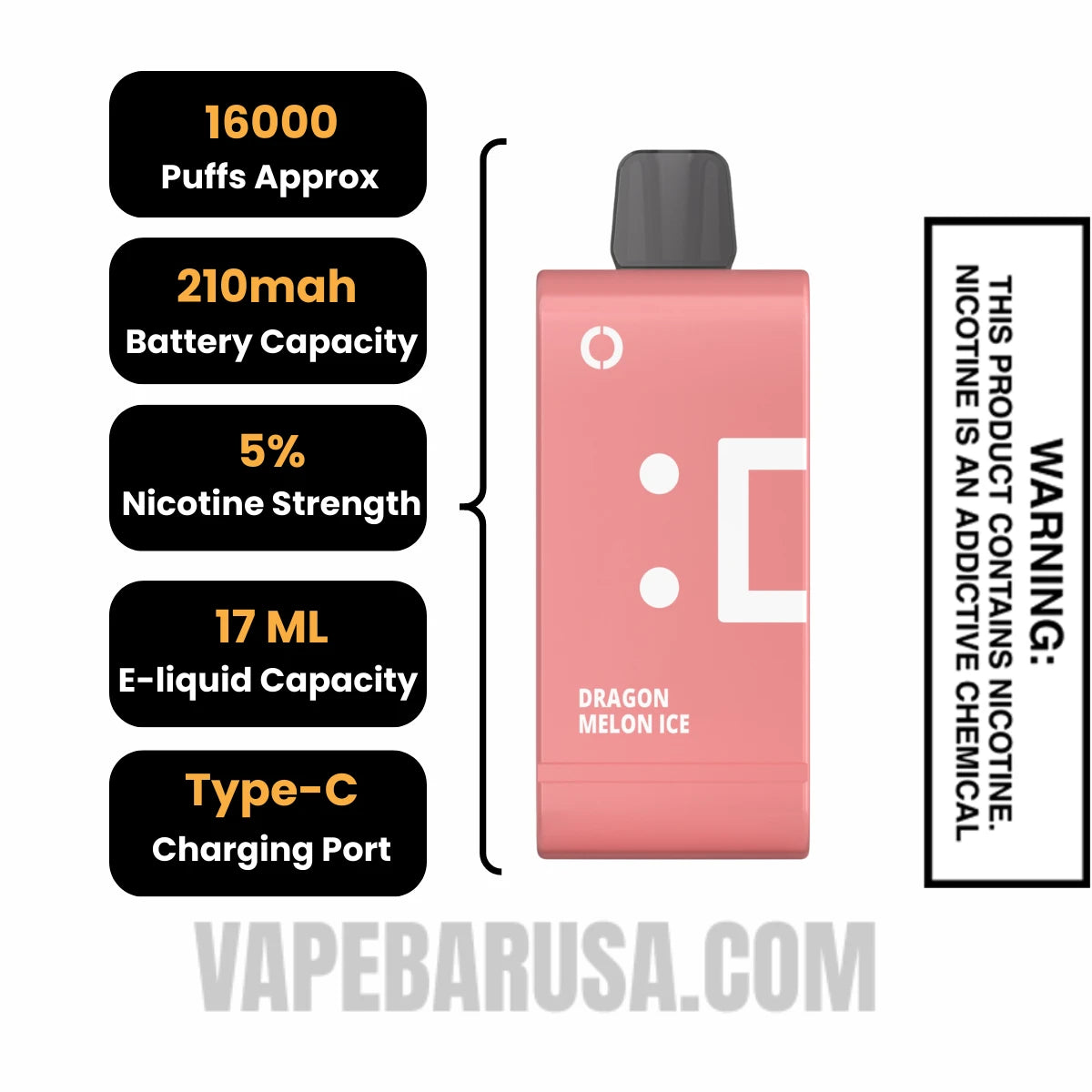 Dragon Melon Ice Off Stamp SW16000 Disposable Pod Specifications Dragon Melon Ice Off Stamp SW16000 Disposable Pod Specifications