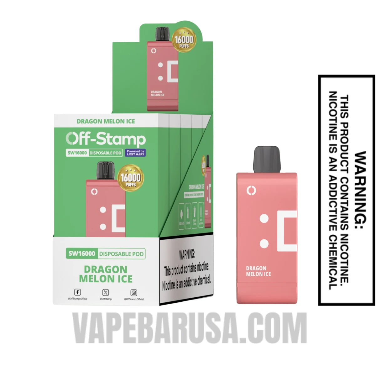 Dragon Melon Ice Off Stamp SW16000 Disposable Pod With Bundle Pack Dragon Melon Ice Off Stamp SW16000 Disposable Pod With Bundle Pack