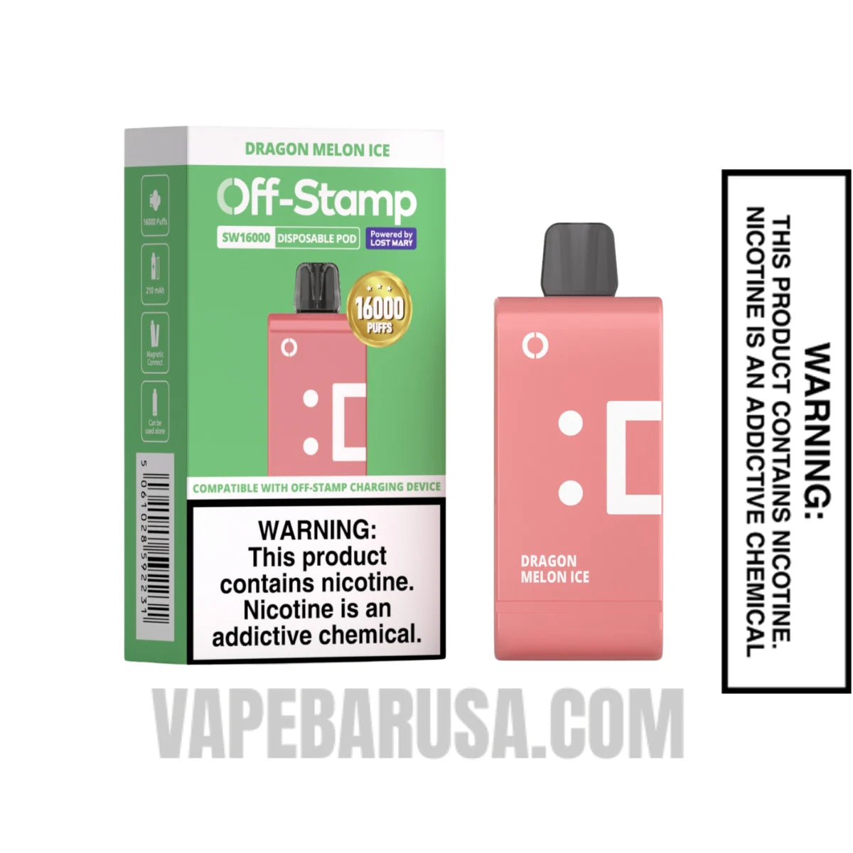 Dragon Melon Ice Off Stamp SW16000 Disposable Pod With Package Box Dragon Melon Ice Off Stamp SW16000 Disposable Pod With Package Box
