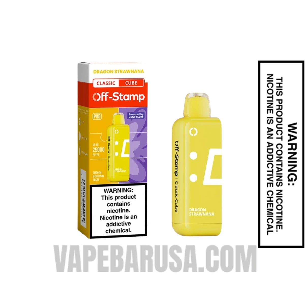 Dragon Strawnana Off Stamp Classic Cube 25K Disposable Pod With Package Box Dragon Strawnana Off Stamp Classic Cube 25K Disposable Pod With Package Box