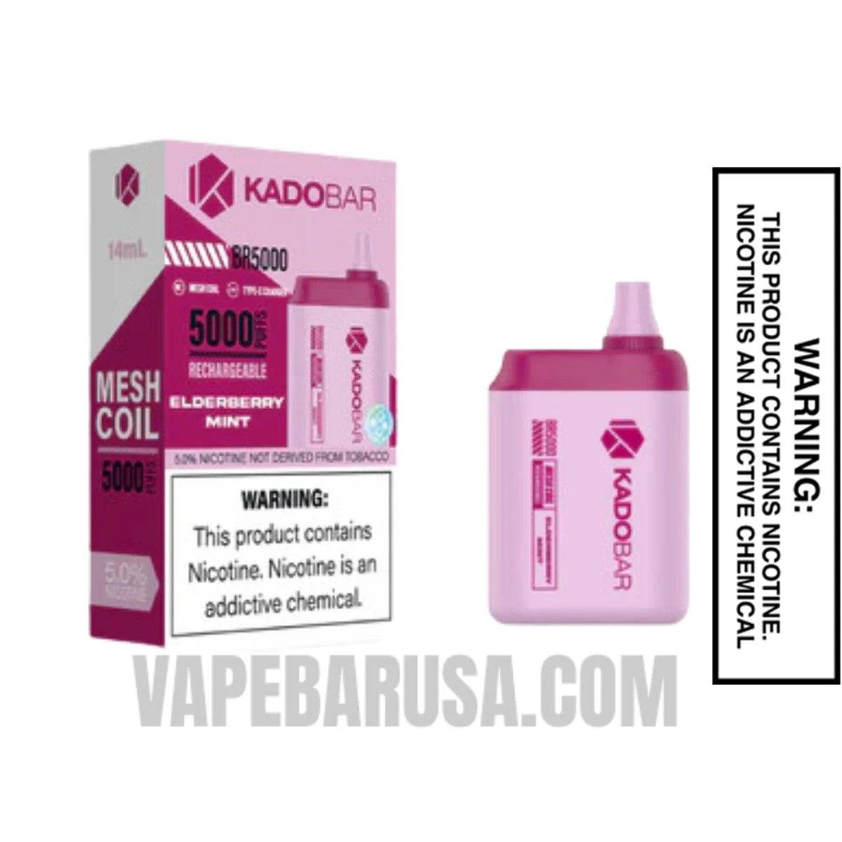 Elderberry Mint Kado Bar BR5000 Disposable Vape with Package Box Elderberry Mint Kado Bar BR5000 Disposable Vape with Package Box