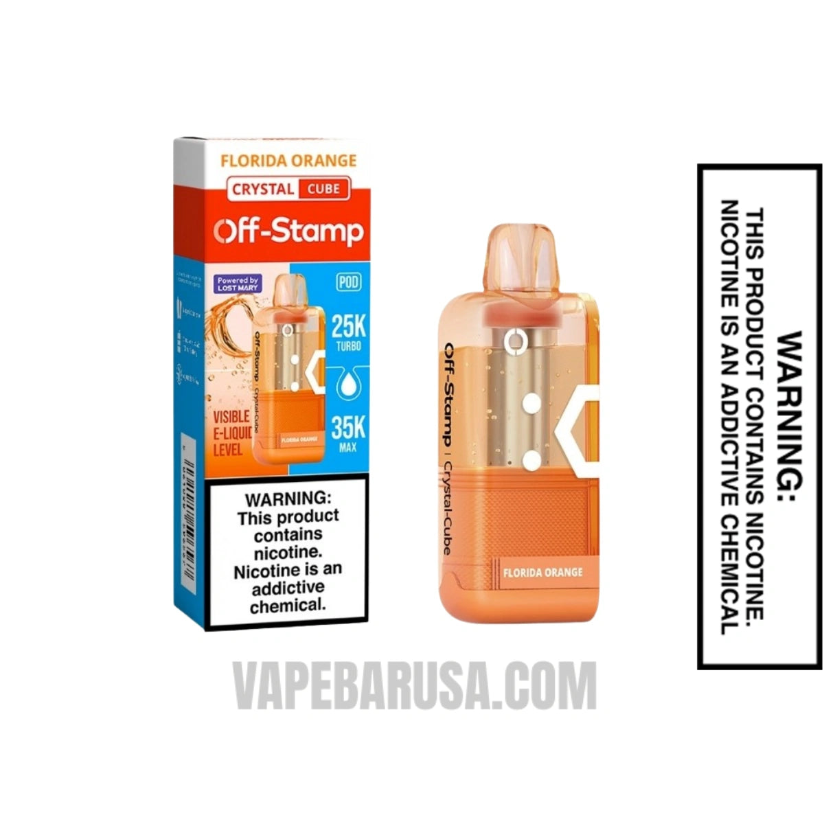 Florida Orange Off Stamp X Cube Crystal Cube 35K Vape Pod With Package Box Florida Orange Off Stamp X Cube Crystal Cube 35K Vape Pod With Package Box