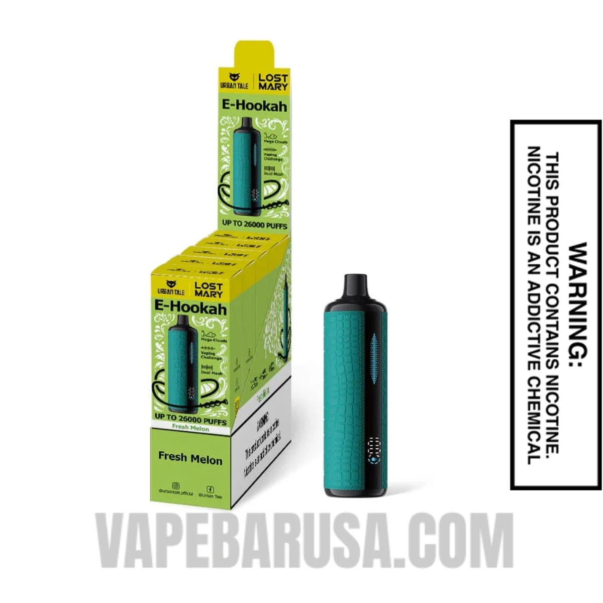 Fresh Melon Lost Mary x Urban Tale E Hookah Disposable Vape With Bundle Pack Fresh Melon Lost Mary x Urban Tale E Hookah Disposable Vape With Bundle Pack