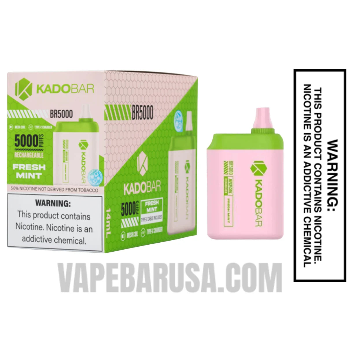 Fresh Mint Kado Bar BR5000 Disposable Vape with Bundle Pack Fresh Mint Kado Bar BR5000 Disposable Vape with Bundle Pack