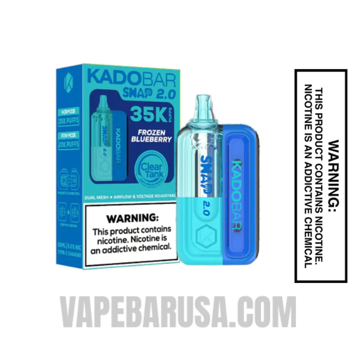 Frozen Blueberry Kado Bar Snap 2.0 35K Disposable Vape Kit with Package Box Frozen Blueberry Kado Bar Snap 2.0 35K Disposable Vape Kit with Package Box