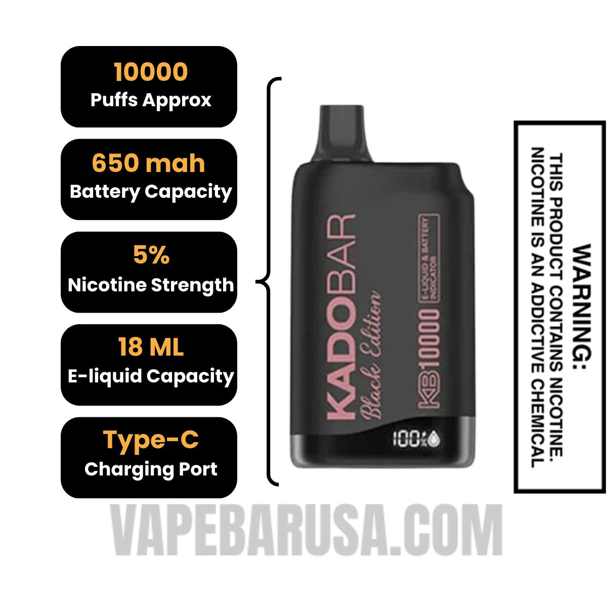 Frozen Peaches Kado Bar Black Edition Disposable Vape Specifications Frozen Peaches Kado Bar Black Edition Disposable Vape Specifications