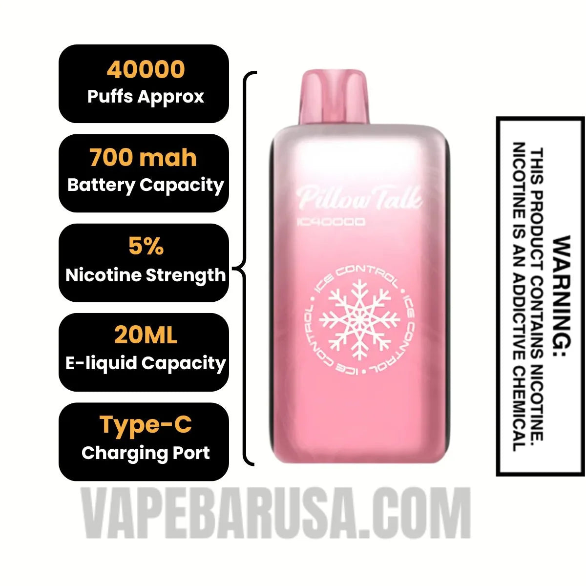 Frozen Strawberry Pillow Talk IC40000 Crystal Edition Vape Specification Frozen Strawberry Pillow Talk IC40000 Crystal Edition Vape Specification