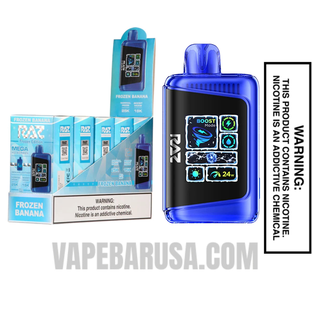 Frozen Banana RAZ DC25000 Frozen Edition Vape With Bundle Pack Frozen Banana RAZ DC25000 Frozen Edition Vape With Bundle Pack