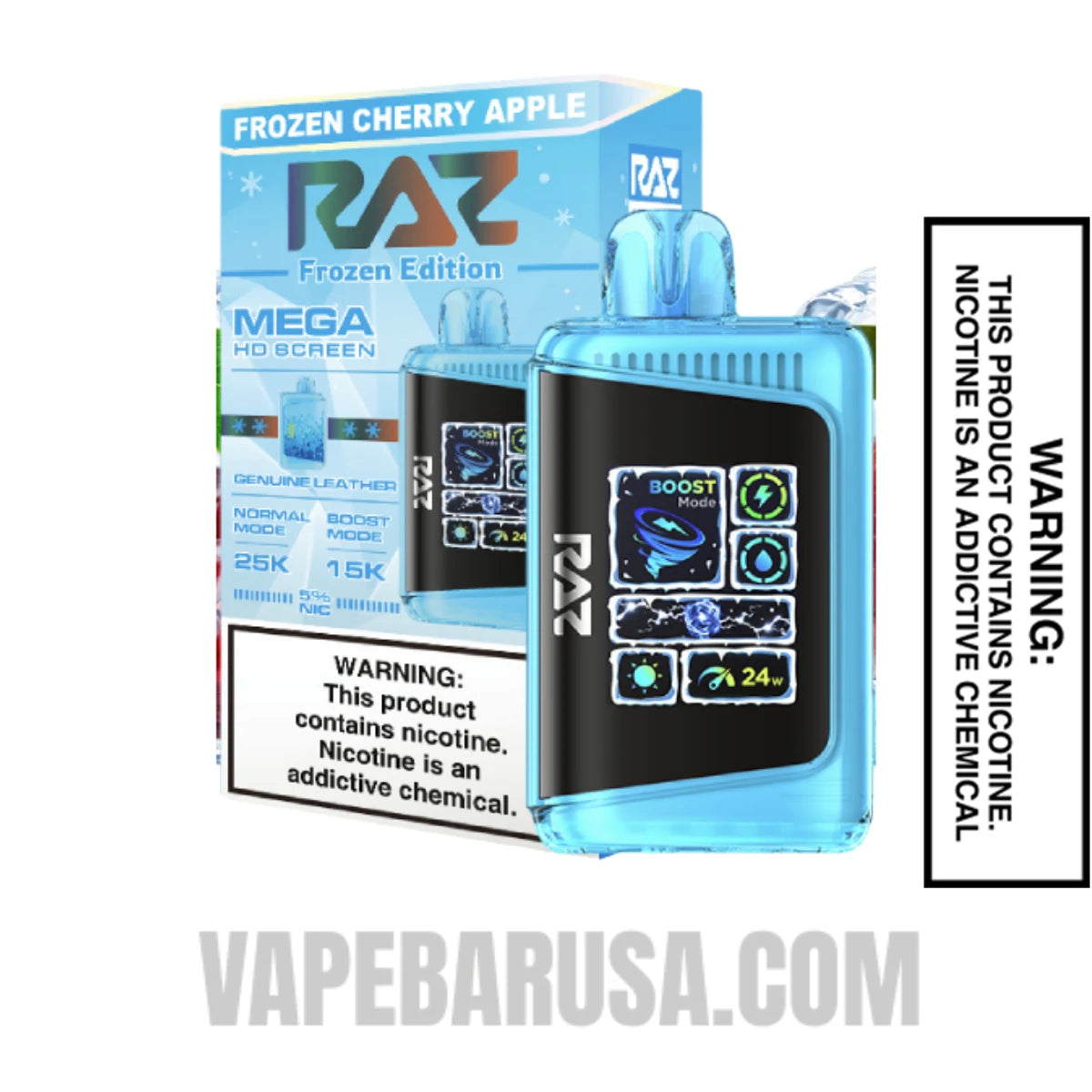 Frozen Cherry Apple RAZ DC25000 Frozen Edition Vape With Package Box Frozen Cherry Apple RAZ DC25000 Frozen Edition Vape With Package Box