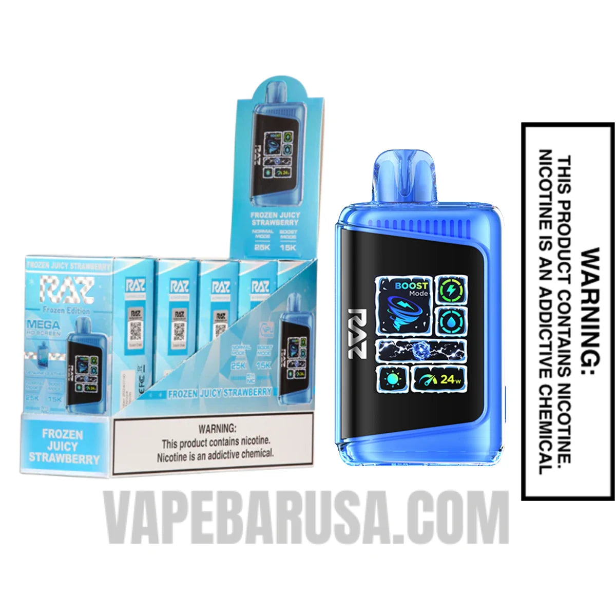 Frozen Juicy Strawberry RAZ DC25000 Frozen Edition Vape With Bundle Pack Frozen Juicy Strawberry RAZ DC25000 Frozen Edition Vape With Bundle Pack