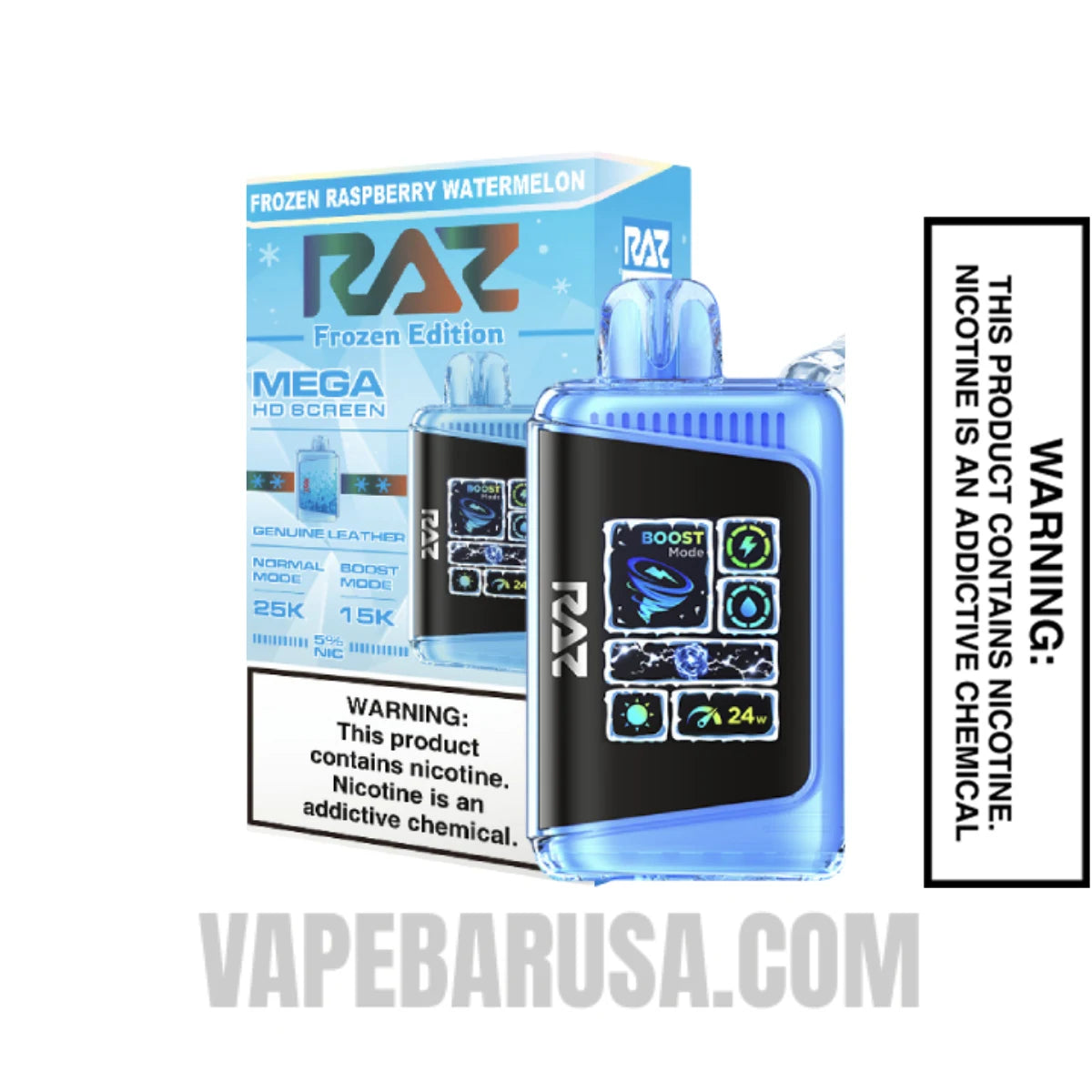 Frozen Raspberry Watermelon RAZ DC25000 Frozen Edition Vape With Package Box Frozen Raspberry Watermelon RAZ DC25000 Frozen Edition Vape With Package Box