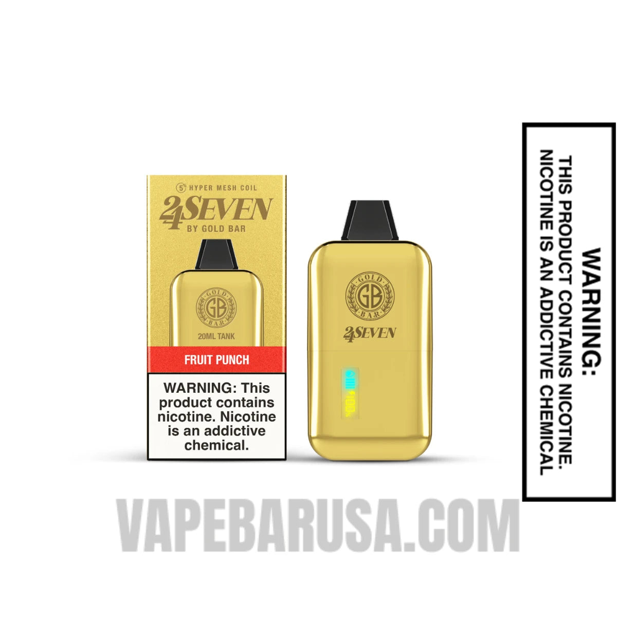 Fruit Punch Gold Bar 24Seven Disposable Vape with Package Box Fruit Punch Gold Bar 24Seven Disposable Vape with Package Box
