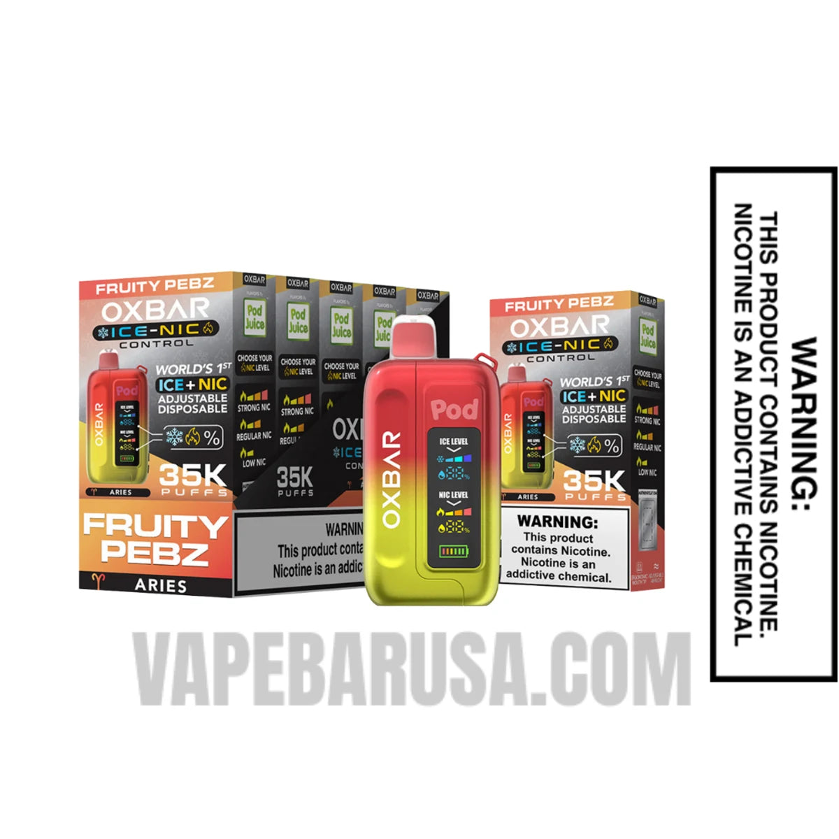 Fruity Pebz OXBAR Ice-Nic Control Disposable Vape With Bundle Pack Fruity Pebz OXBAR Ice-Nic Control Disposable Vape With Bundle Pack