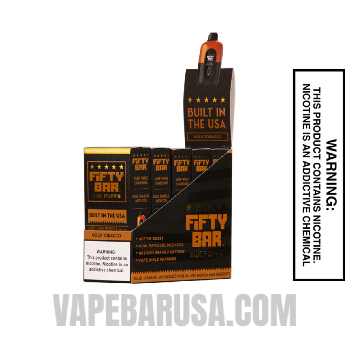 Gold Tobacco Fifty Bar 20k Disposable Vape With Bundle Pack Gold Tobacco Fifty Bar 20k Disposable Vape With Bundle Pack