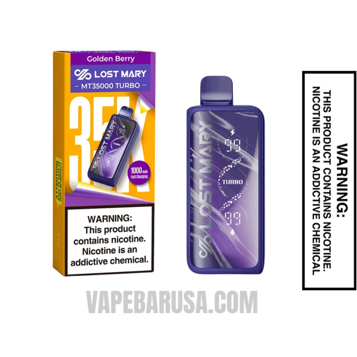 Golden Berry Lost Mary MT35000 Turbo Disposable Vape with package box Golden Berry Lost Mary MT35000 Turbo Disposable Vape with package box