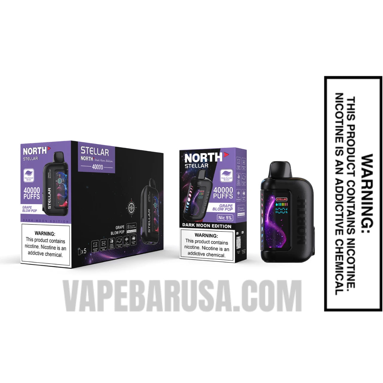 Grape Blow Pop North Stellar Dark Moon 40K Disposable Vape with Bundle box Grape Blow Pop North Stellar Dark Moon 40K Disposable Vape with Bundle box