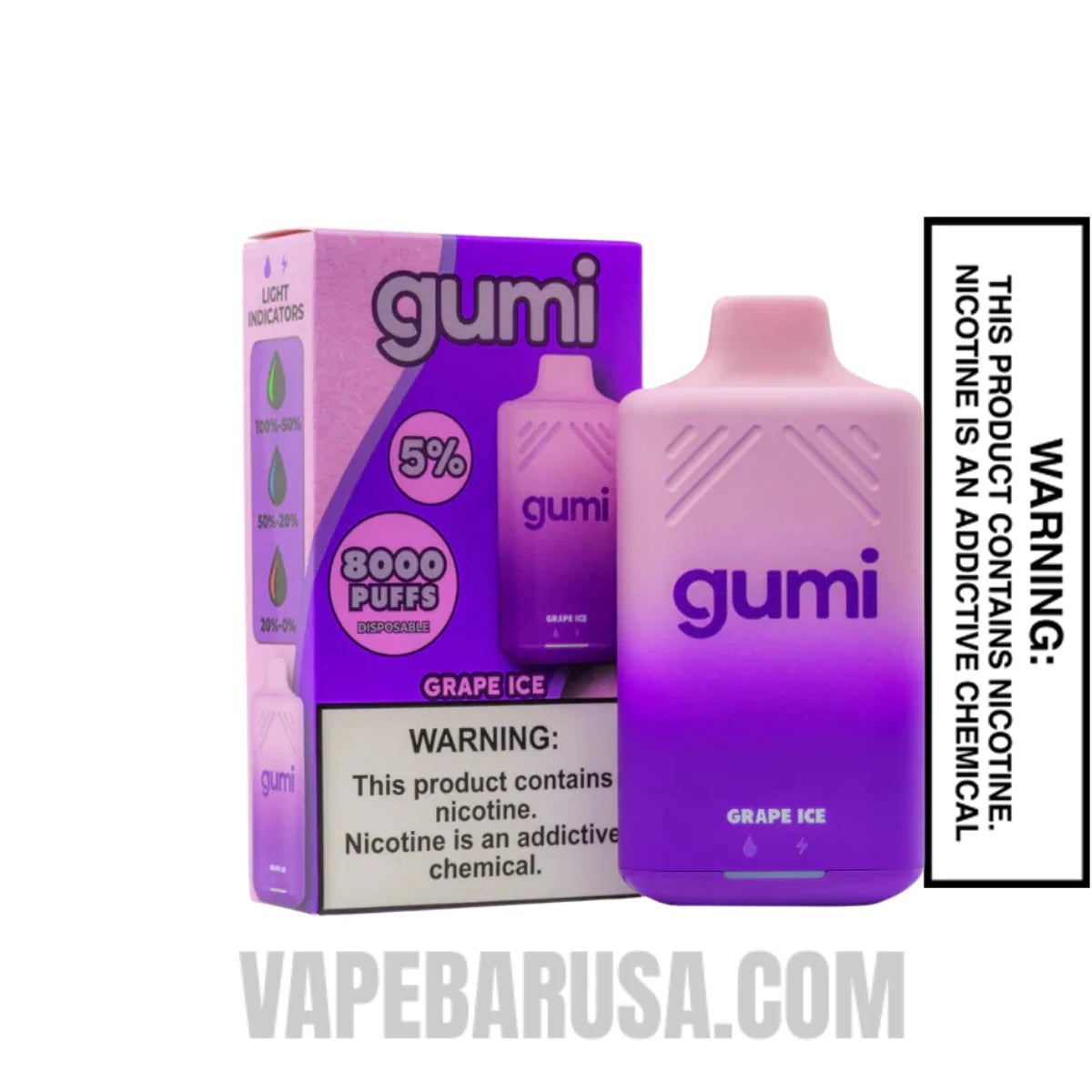 Grape Ice Gumi Bar Disposable Vape 8000 Puffs With Package Box Grape Ice Gumi Bar Disposable Vape 8000 Puffs With Package Box