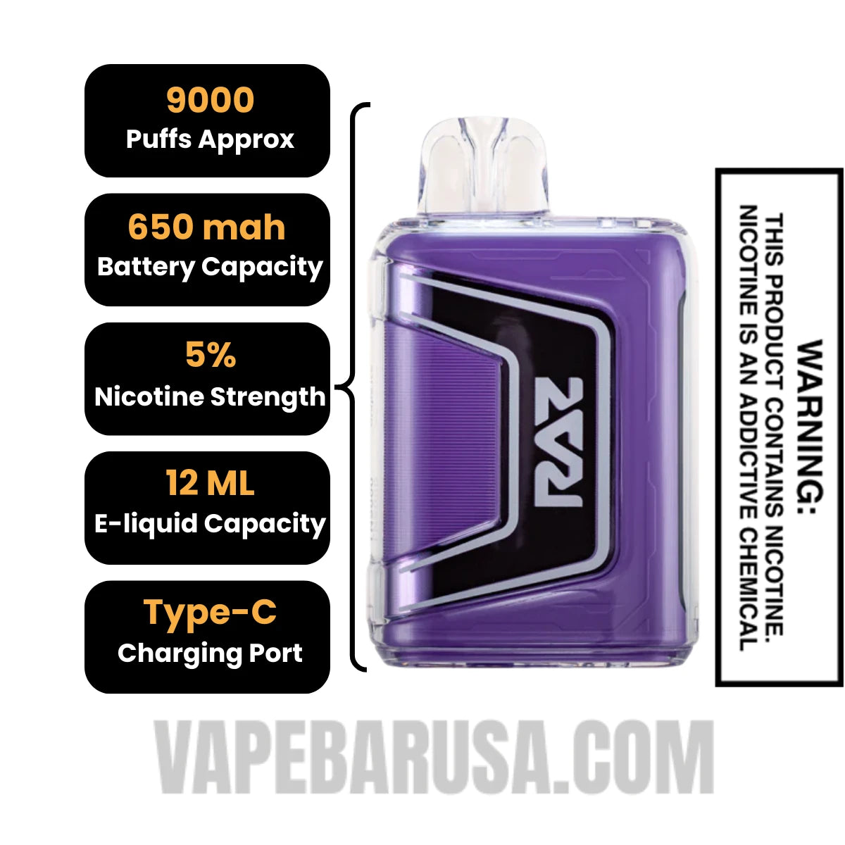 Grape Ice RAZ TN9000 Disposable Vape Specifications Grape Ice RAZ TN9000 Disposable Vape Specifications