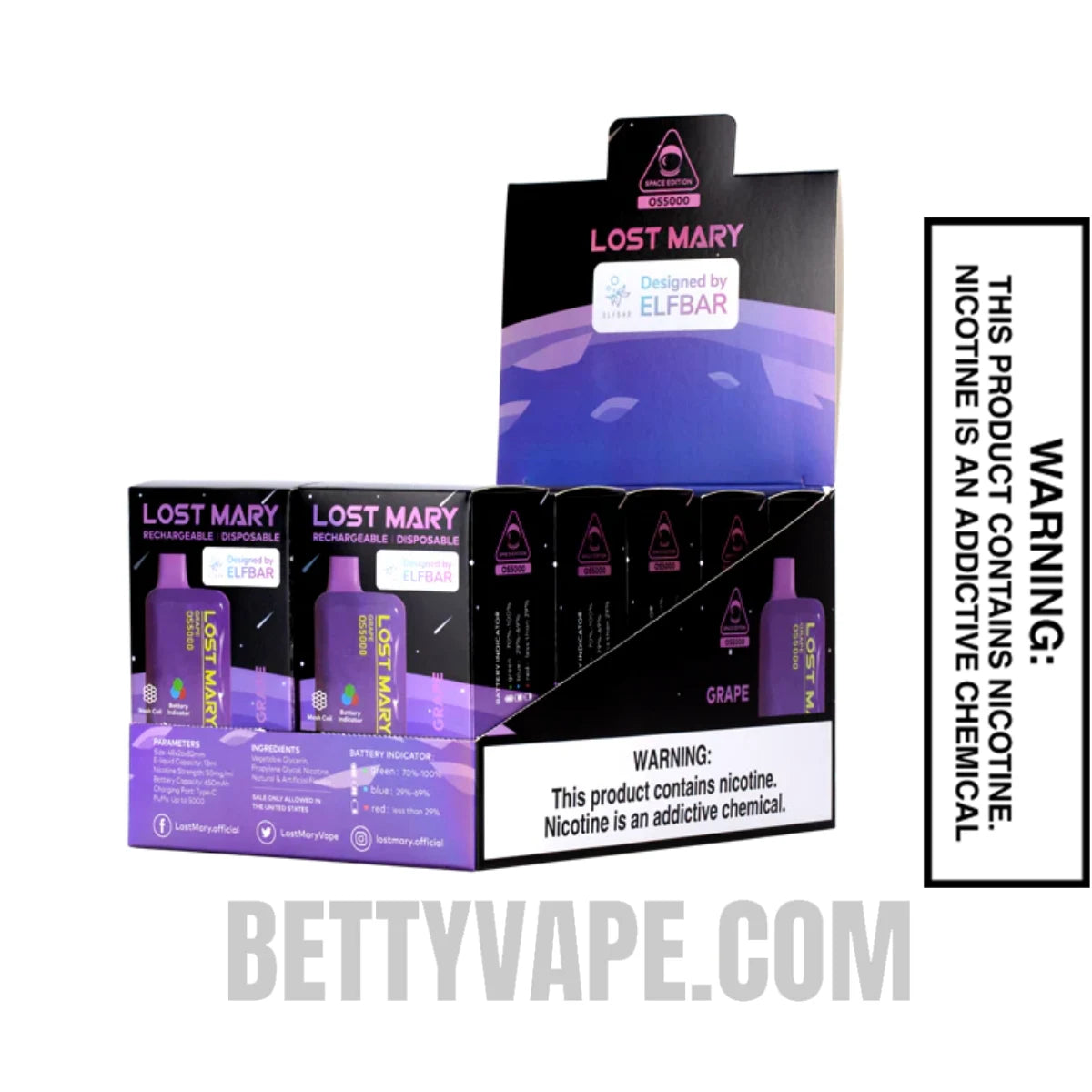 Grape Lost Mary OS5000 Disposable Vape With Bundle Pack Grape Lost Mary OS5000 Disposable Vape With Bundle Pack