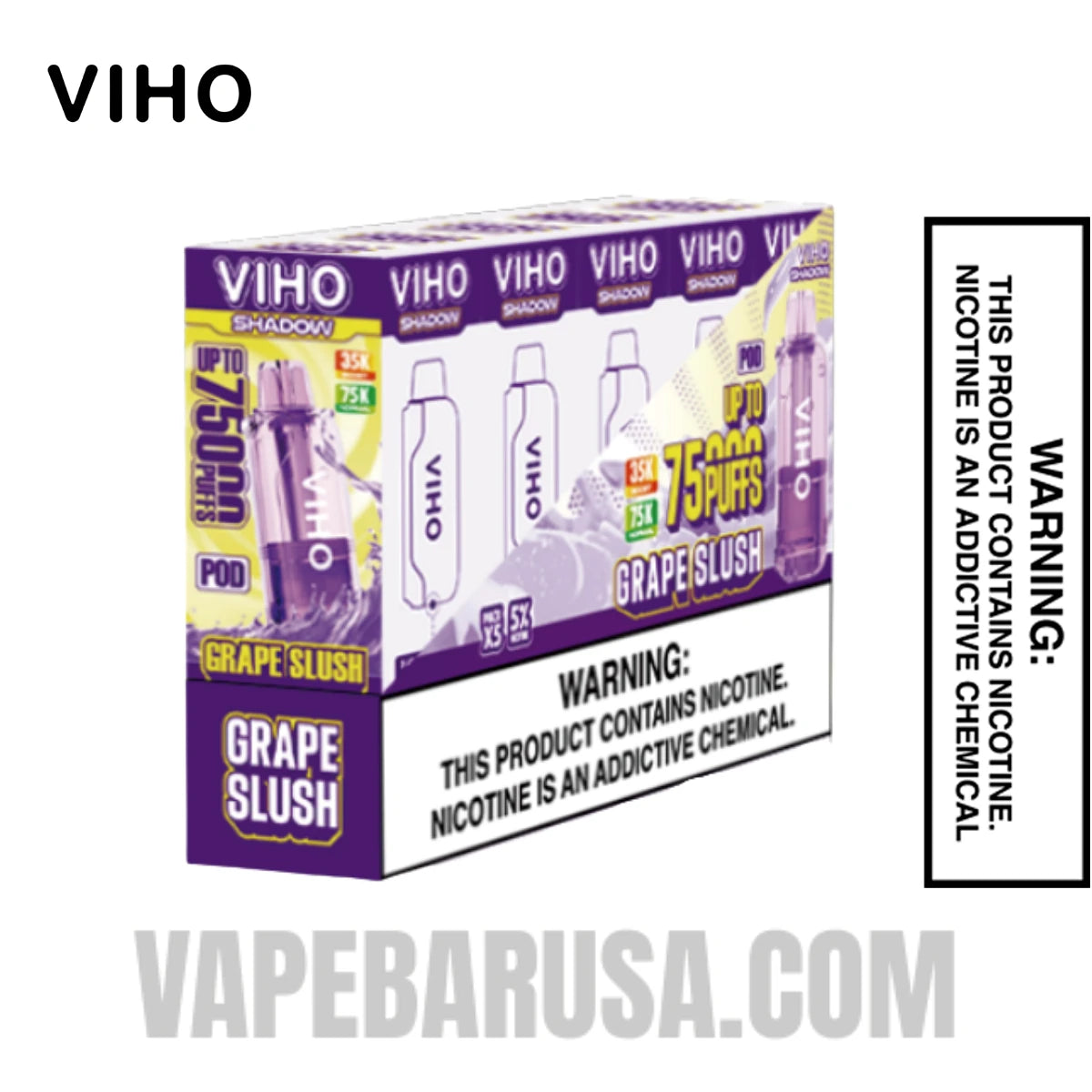 Grape Slush VIHO Shadow 75K Vape Pod With Bundle Pack Grape Slush VIHO Shadow 75K Vape Pod With Bundle Pack