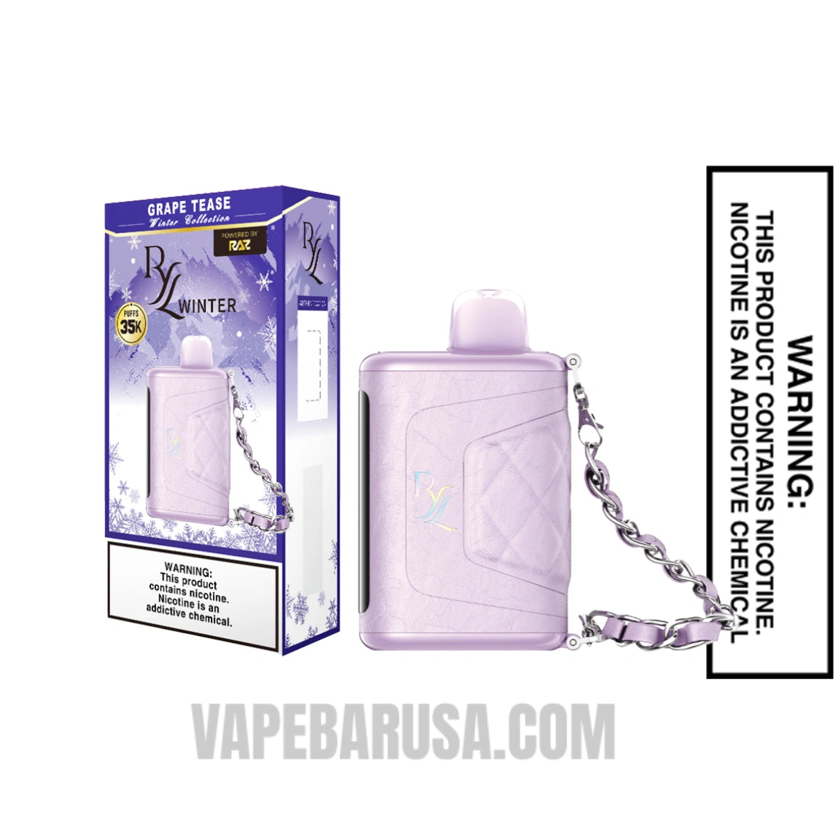 Grape Tease RAZ RYL Classic 35K Disposable Vape With Package Box Grape Tease RAZ RYL Classic 35K Disposable Vape With Package Box