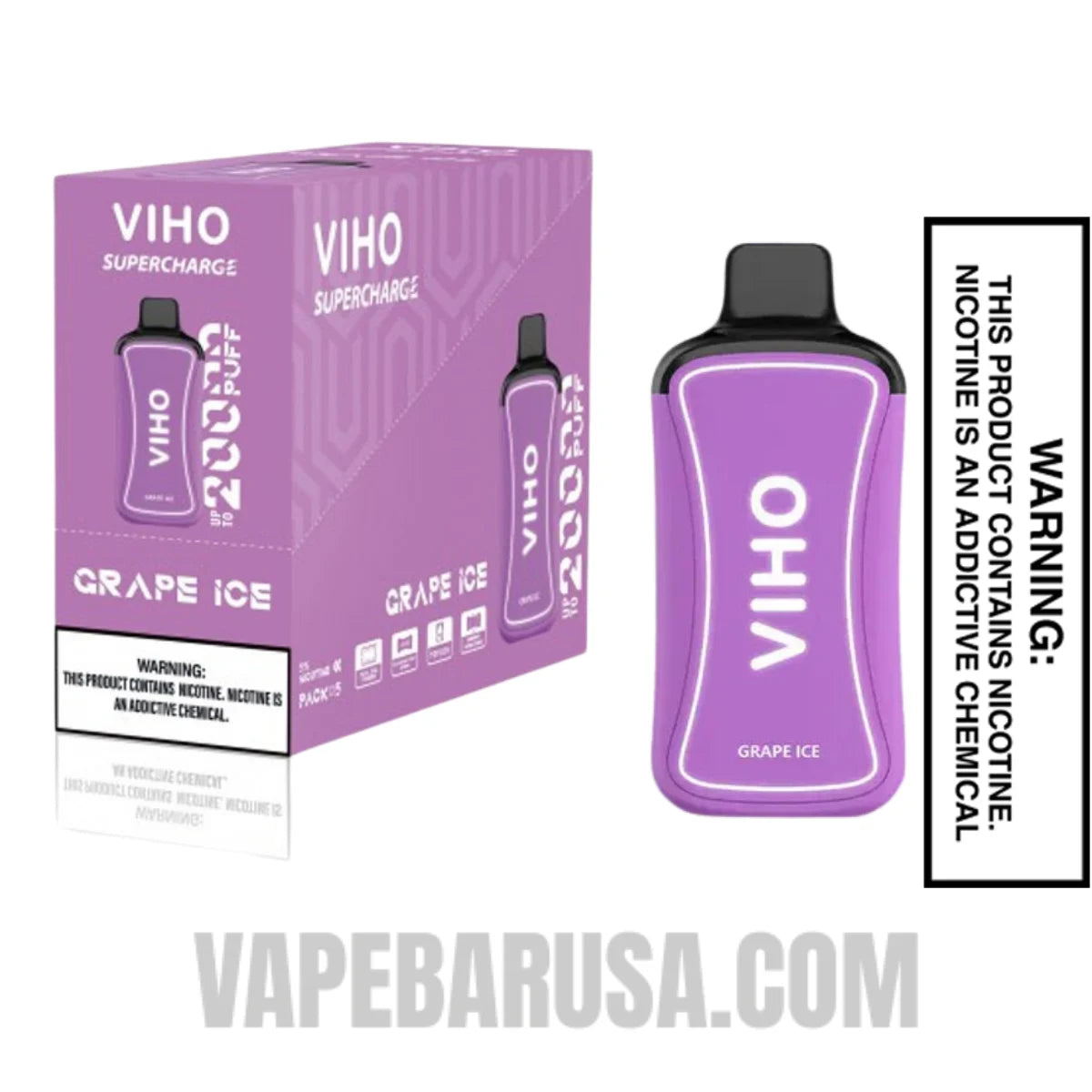 Grape Ice VIHO Supercharge 20000 Puffs Vape With Bundle Pack Grape Ice VIHO Supercharge 20000 Puffs Vape With Bundle Pack