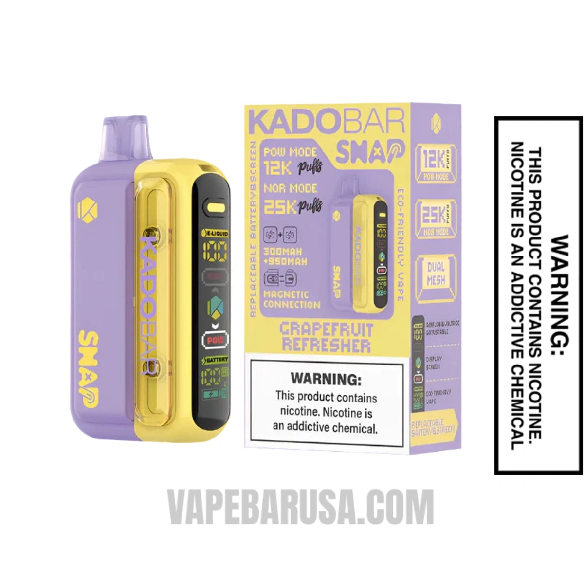 Grapefruit Refresher Kado Bar Snap 25K Disposable Vape Kit With Package Box Grapefruit Refresher Kado Bar Snap 25K Disposable Vape Kit With Package Box