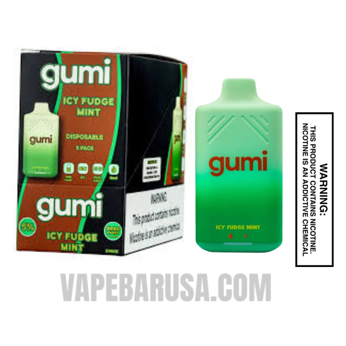 Icy Fudge Mint Gumi Bar Disposable Vape 8000 Puffs With Bundle Pack Icy Fudge Mint Gumi Bar Disposable Vape 8000 Puffs With Bundle Pack