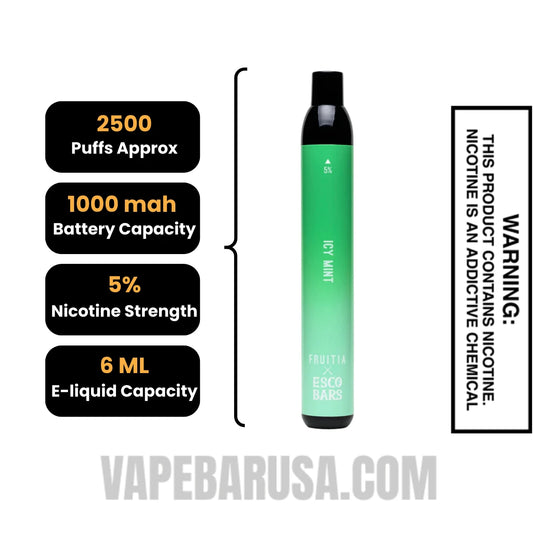 Icy Mint Esco Bars 2500 Puffs Disposable Vape Icy Mint Esco Bars 2500 Puffs Disposable Vape