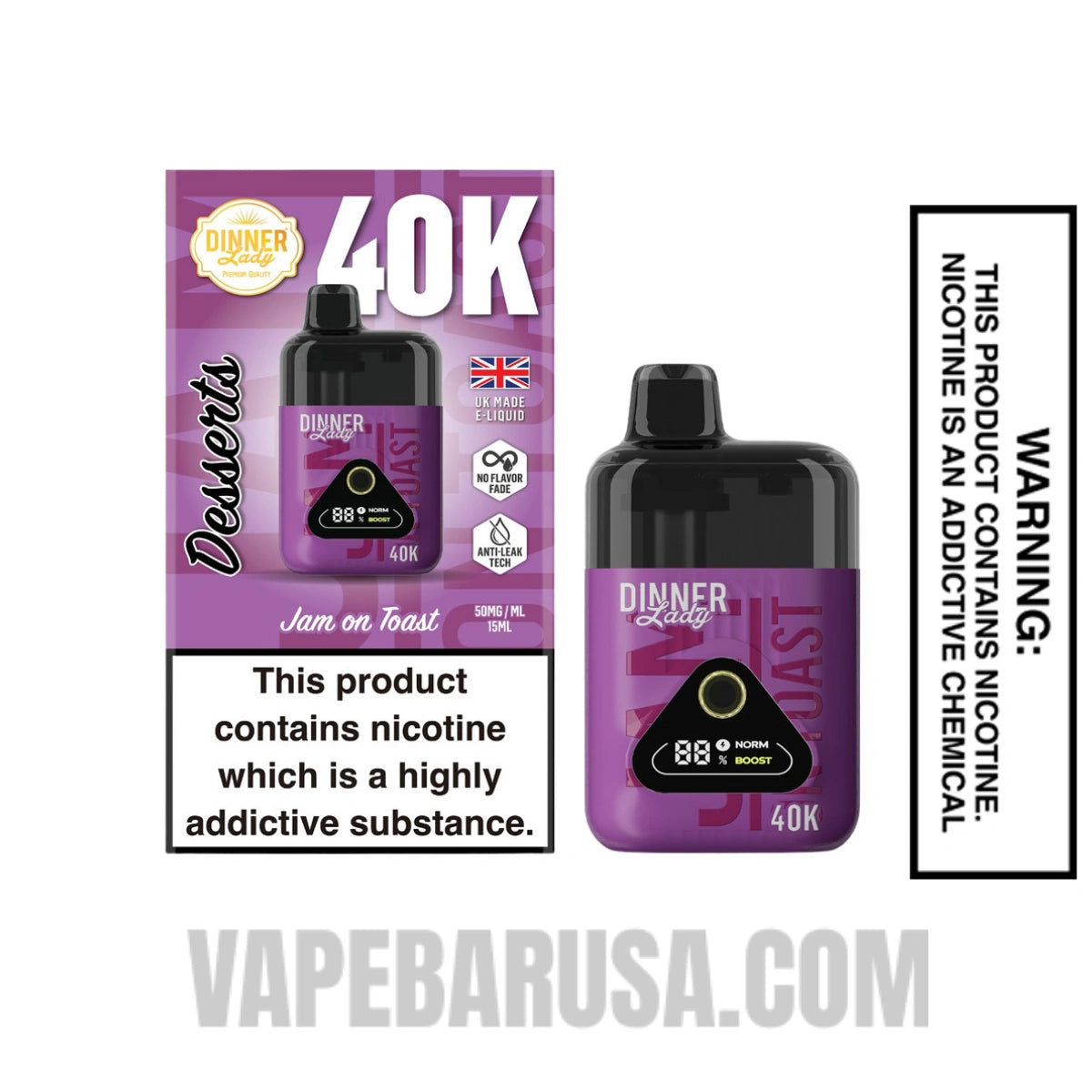 Jam On Toast Dinner Lady 40K Disposable Vape With Package Box Jam On Toast Dinner Lady 40K Disposable Vape With Package Box