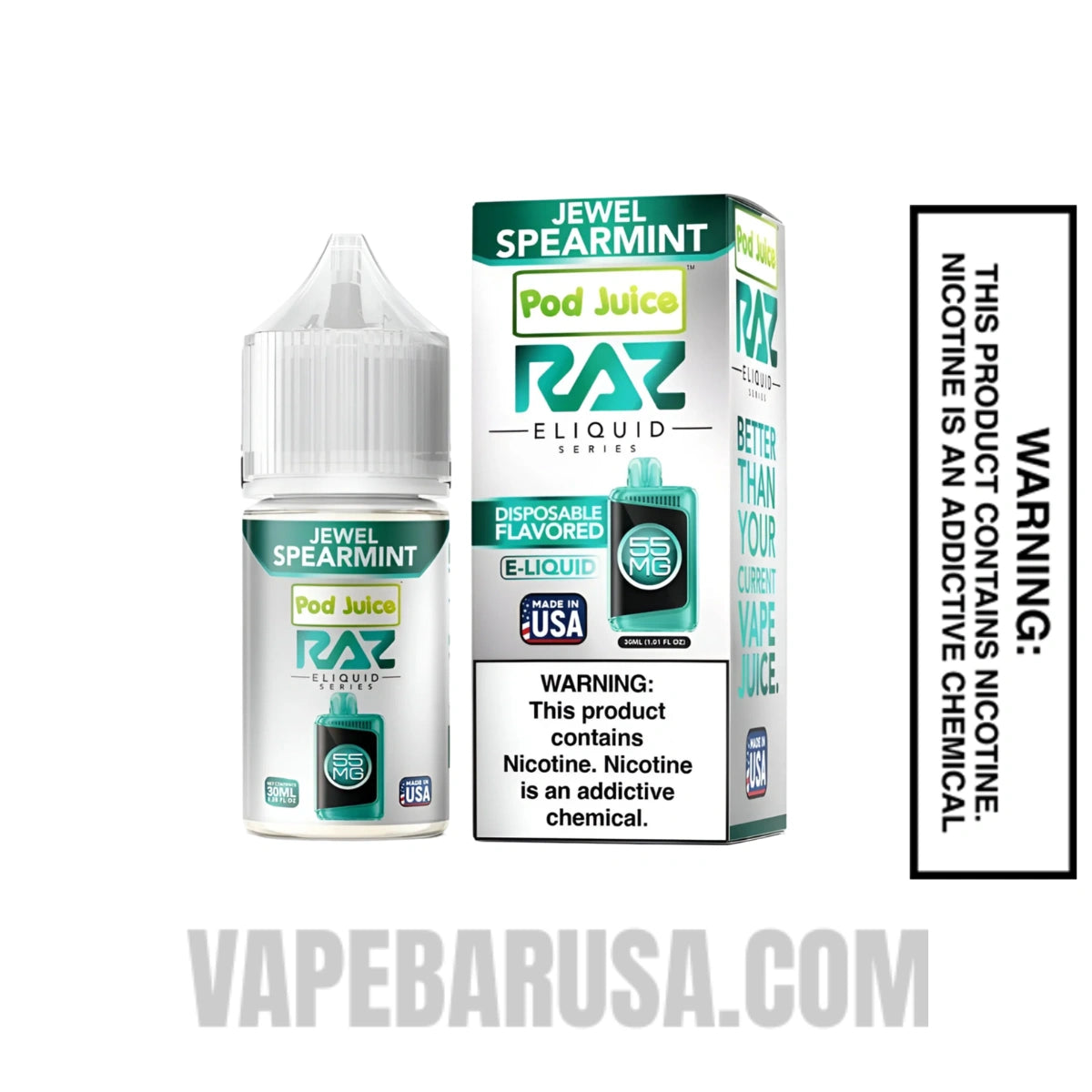 Jewel Spearmint Pod Juice X RAZ Salt Nic juice 30 ML With Package Box Jewel Spearmint Pod Juice X RAZ Salt Nic juice 30 ML With Package Box