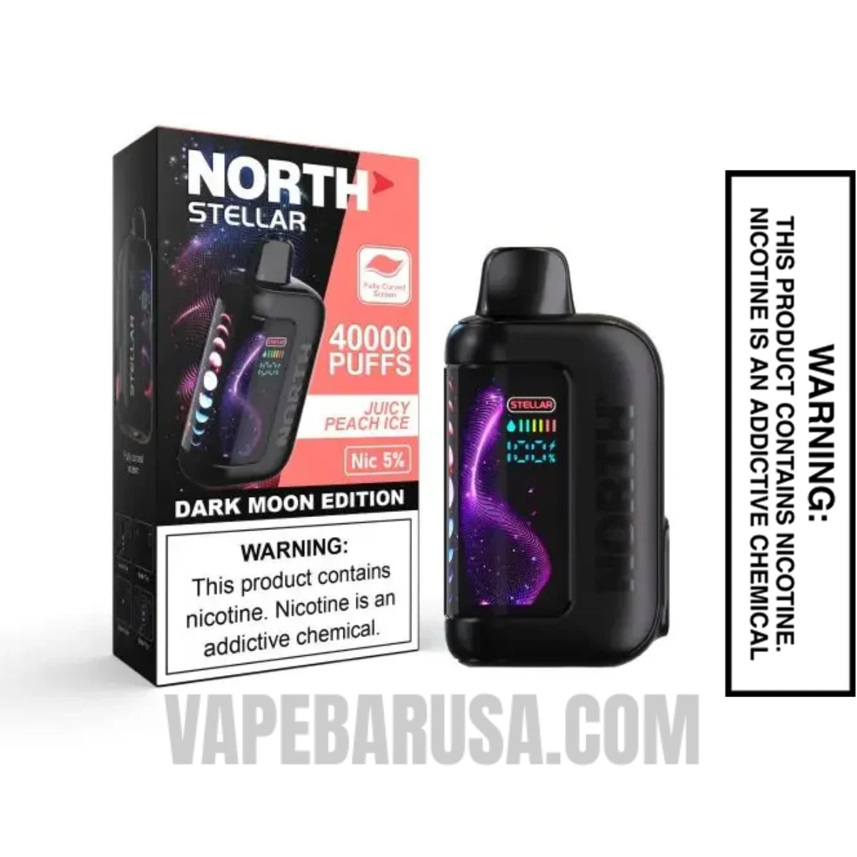 Juicy Peach Ice North Stellar Dark Moon 40K Disposable Vape with Package Box Juicy Peach Ice North Stellar Dark Moon 40K Disposable Vape with Package Box
