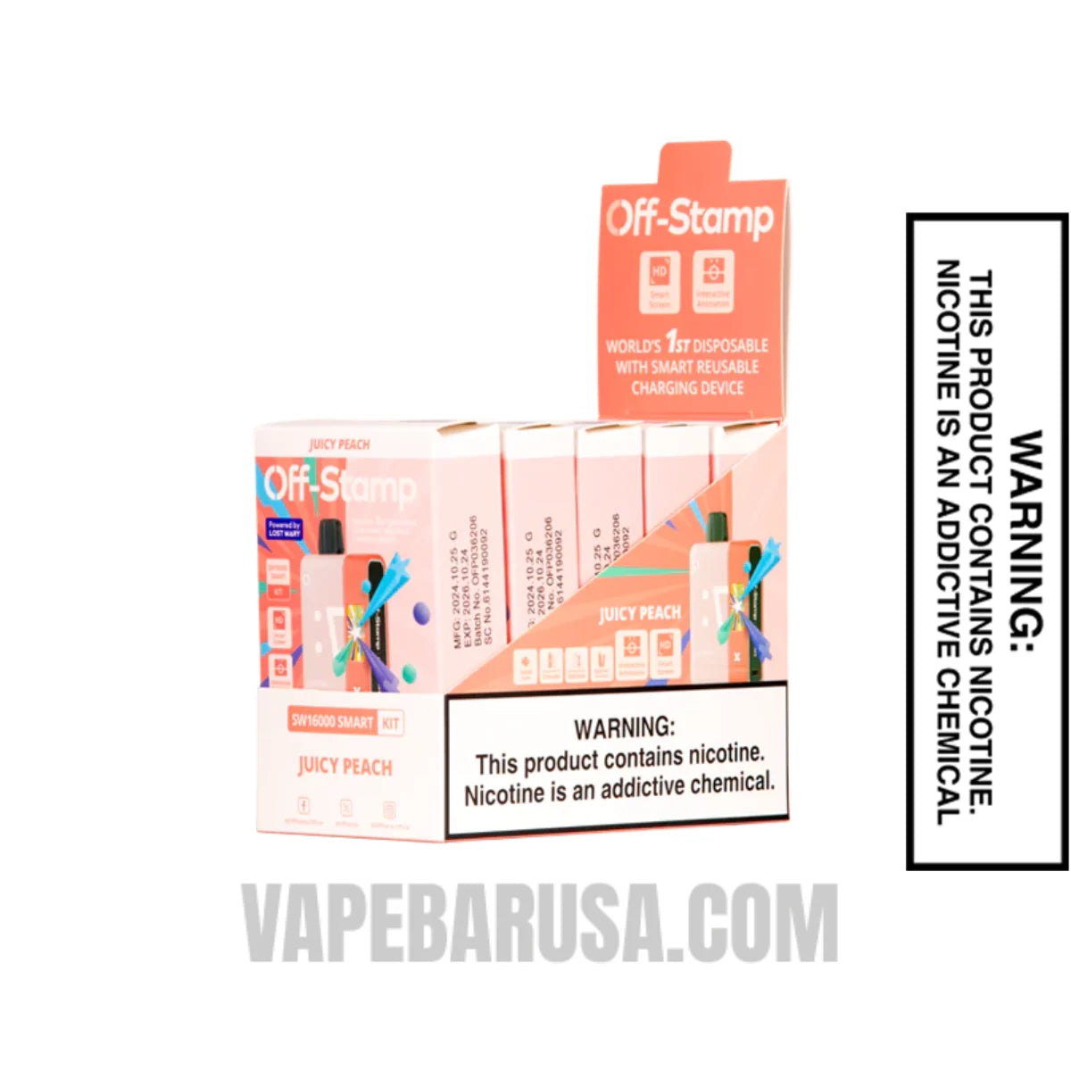 Juicy Peach Off Stamp SW16000 Disposable Vape Kit With Bundle Pack Juicy Peach Off Stamp SW16000 Disposable Vape Kit With Bundle Pack