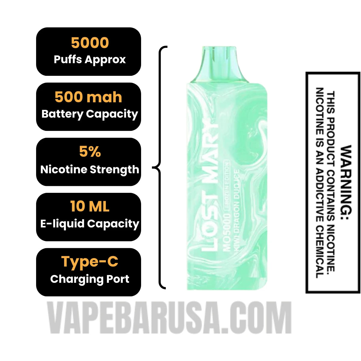 Kiwi Dragon Duo Ice Lost Mary MO5000 Frozen Edition Vape Specifications Kiwi Dragon Duo Ice Lost Mary MO5000 Frozen Edition Vape Specifications