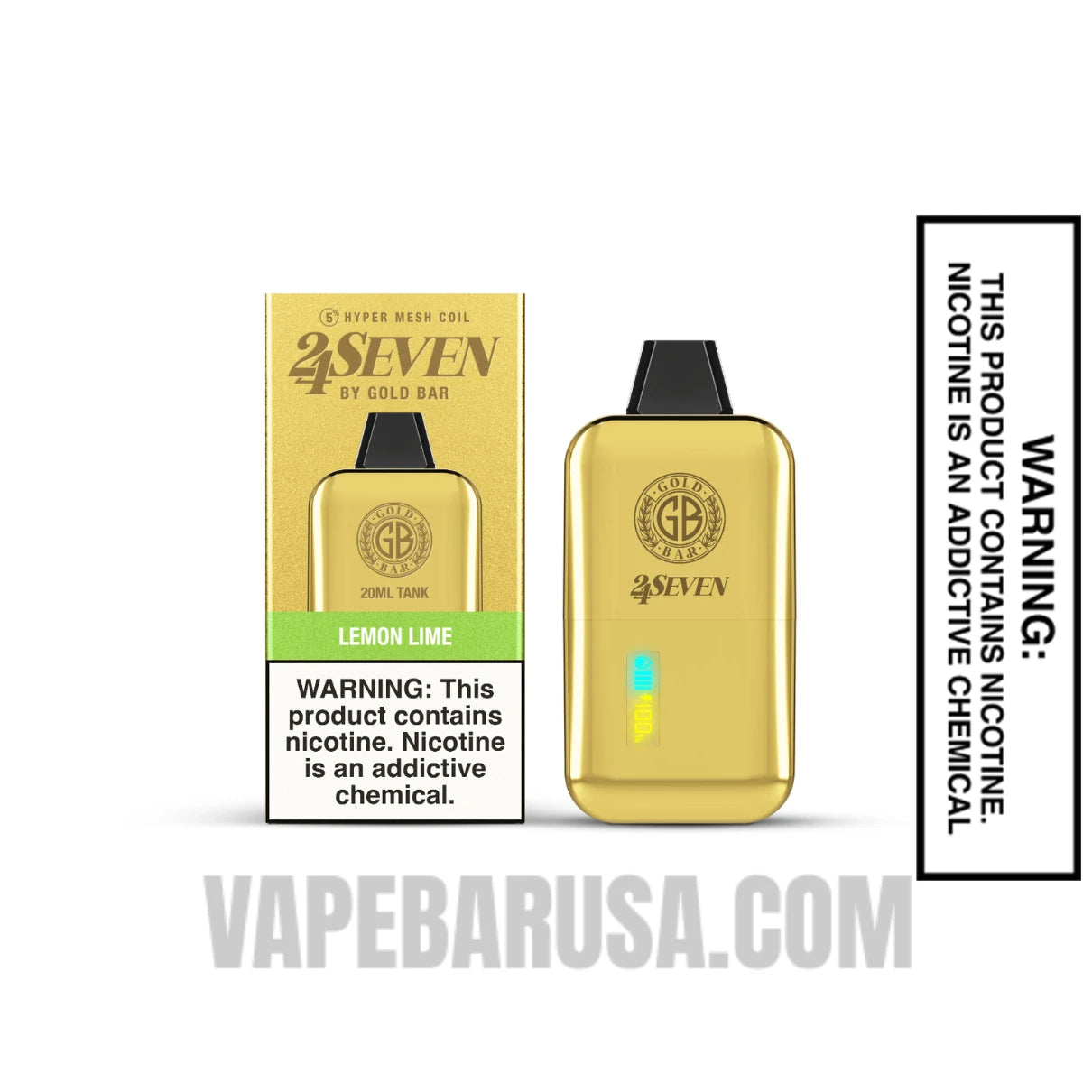 Lemon Lime Gold Bar 24Seven Disposable Vape with Package Box Lemon Lime Gold Bar 24Seven Disposable Vape with Package Box