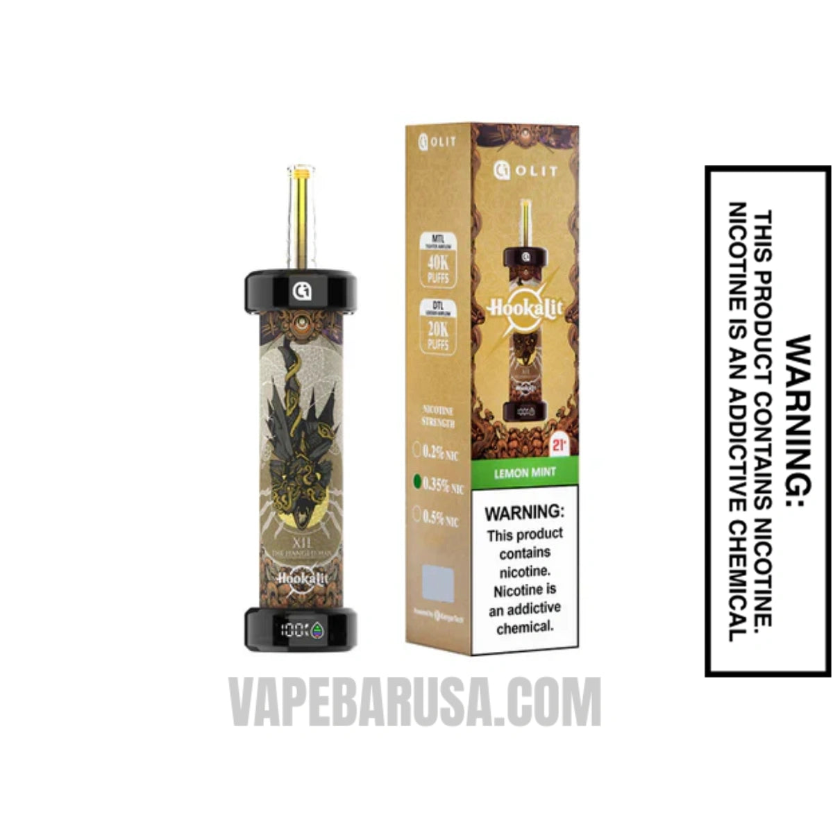 Lemon Mint OLIT Hookalit 40000 Disposable Vape With Package Box Lemon Mint OLIT Hookalit 40000 Disposable Vape With Package Box