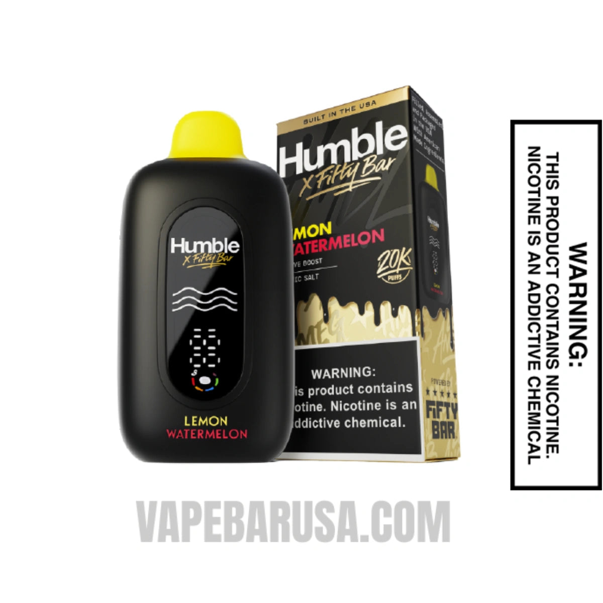Lemon Watermelon Humble X Fifty Bar 20K Disposable Vape With Package Box Lemon Watermelon Humble X Fifty Bar 20K Disposable Vape With Package Box