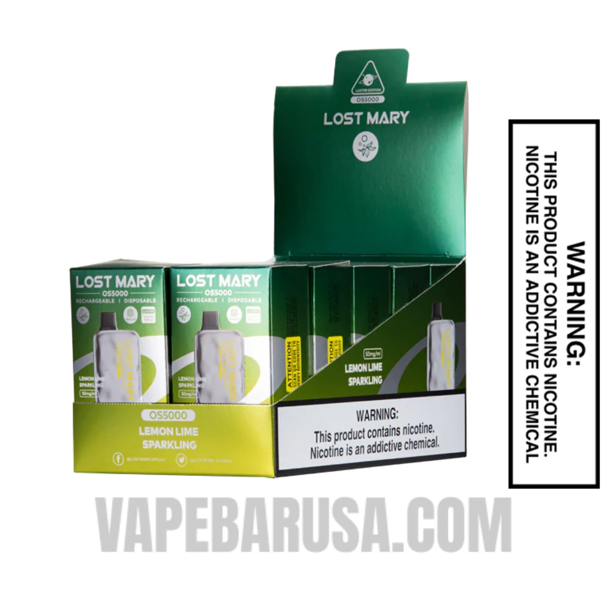 Lemon Lime Sparkling Lost Mary OS5000 Luster Edition Vape With Bundle Pack Lemon Lime Sparkling Lost Mary OS5000 Luster Edition Vape With Bundle Pack