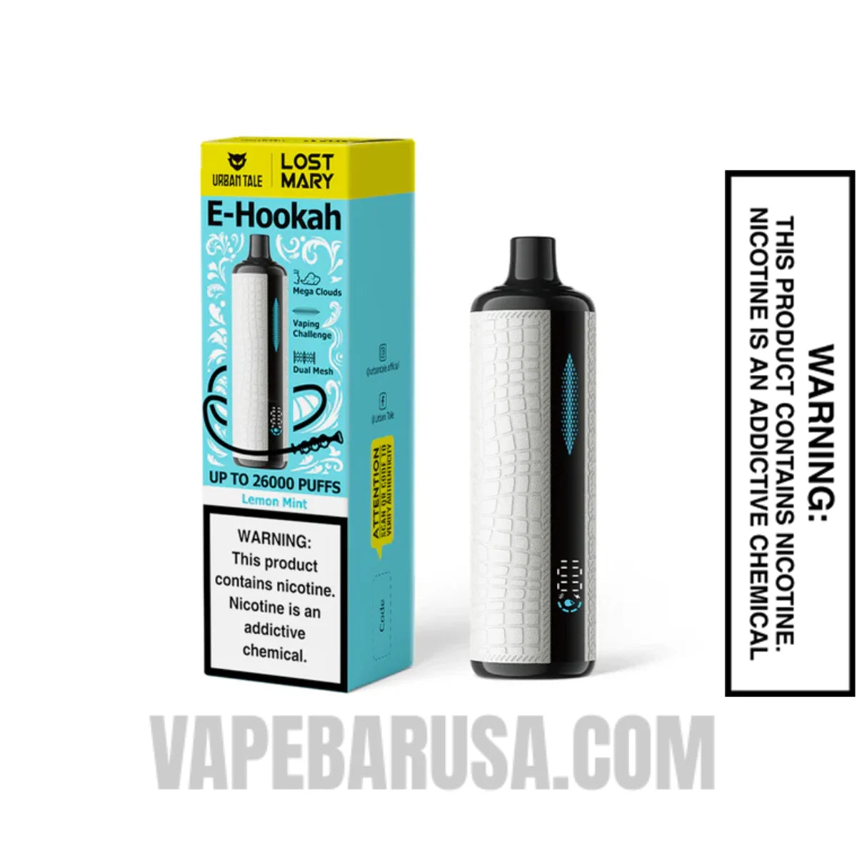 Lemon Mint Lost Mary x Urban Tale E Hookah Disposable Vape With Package Box Lemon Mint Lost Mary x Urban Tale E Hookah Disposable Vape With Package Box