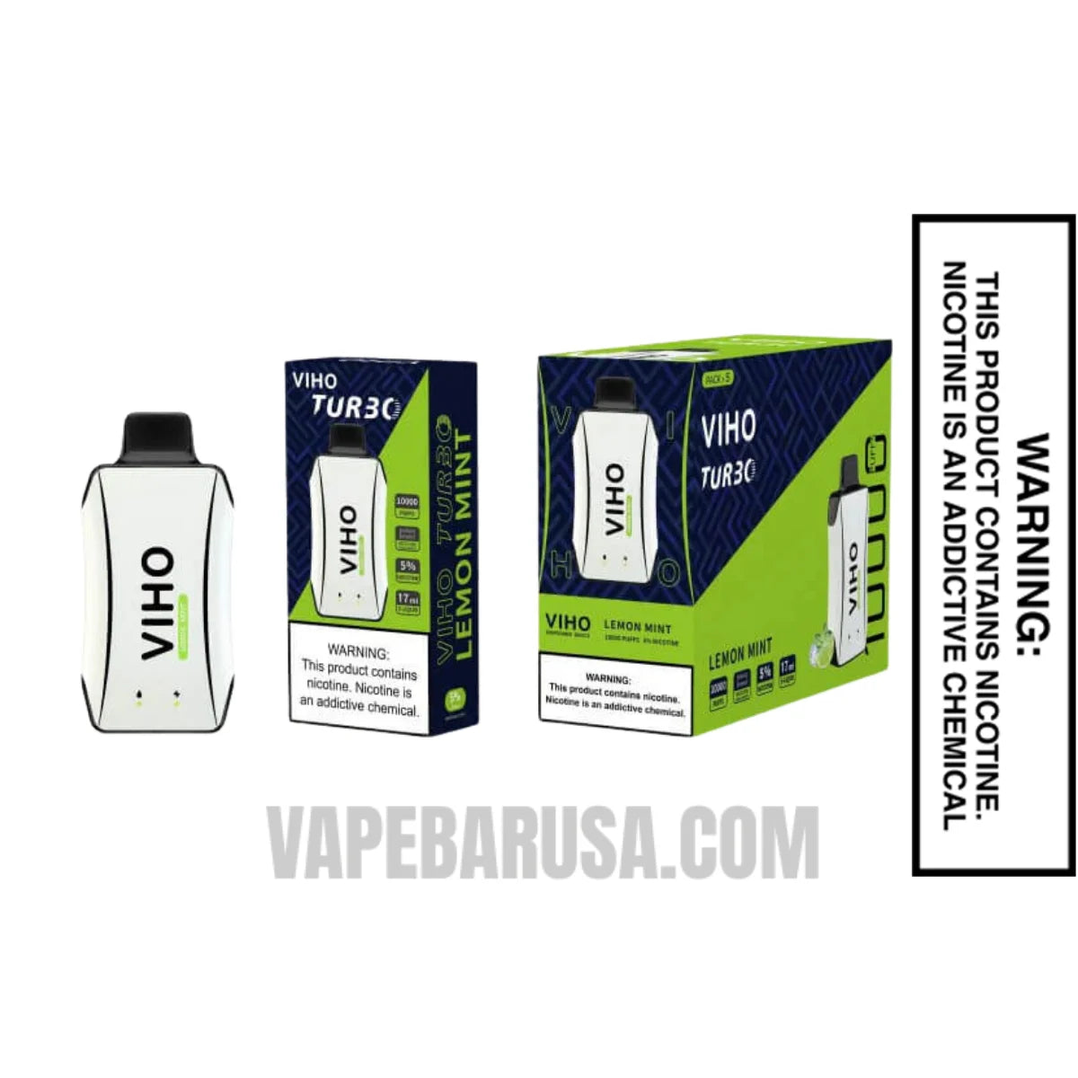 Lemon Mint VIHO Turbo Vape 10000 Puffs With Bundle Pack Lemon Mint VIHO Turbo Vape 10000 Puffs With Bundle Pack